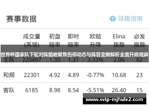 世界杯国家队下轮对阵前瞻聚焦伤停动态与阵容变数解析全面升级观察 世界杯国家队下轮对阵前瞻聚焦伤停动态与阵容变数解析全面升级观察